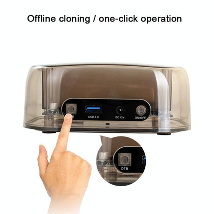 Usb3.0 Dual Sata Hdd Enclosure With Hub & Otb - 2.5 / 3.5 Inch