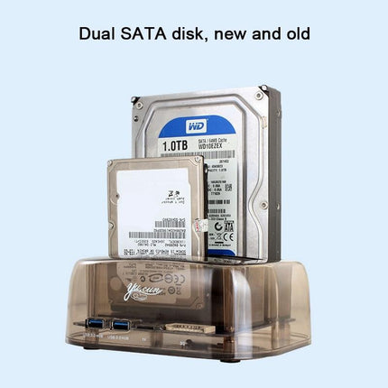 Usb3.0 Dual Sata Hdd Enclosure With Hub & Otb - 2.5 / 3.5 Inch
