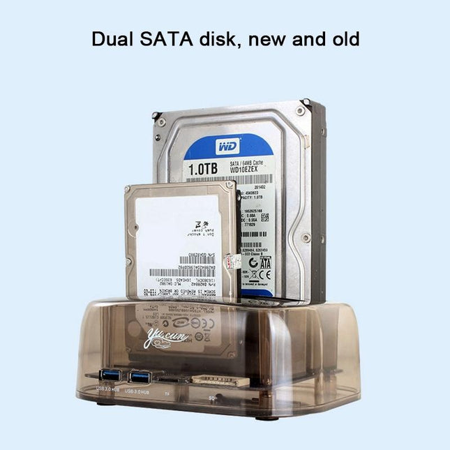 Usb3.0 Dual Sata Hdd Enclosure With Hub & Otb - 2.5 / 3.5 Inch