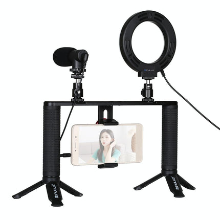 4-In-1 Vlogging Kit With 4.7 Ring Light Mic Tripod & Stabilizer