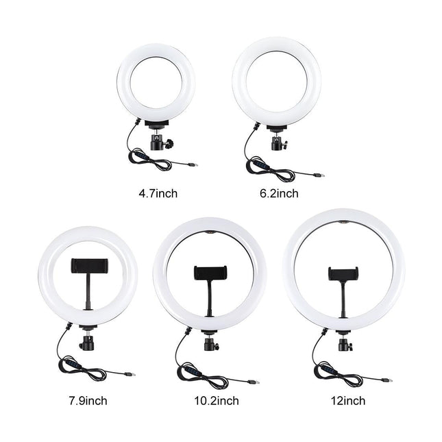 6.2 Led Ring Light With Usb 3 Modes Dimmable Desktop Tripod Cold Shoe Ball Head