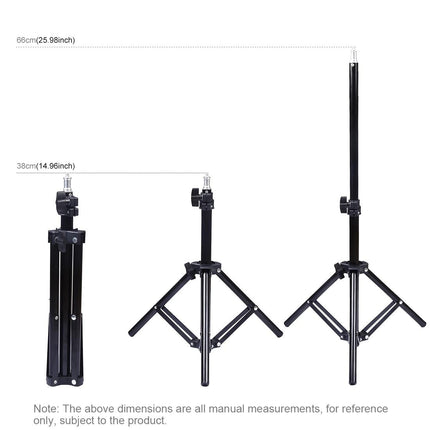 Live Broadcast Dual Phone Bracket With 70Cm Tripod & 6.2 Inch 16Cm Led Ring Light Kit