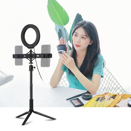 Live Broadcast Phone Bracket & Tripod Mount With Extension Rod & 6.2 Inch Led Ring Light Kit
