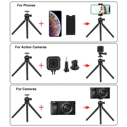 Flexible Mini Octopus Tripod With Ball Head And Phone Clamp