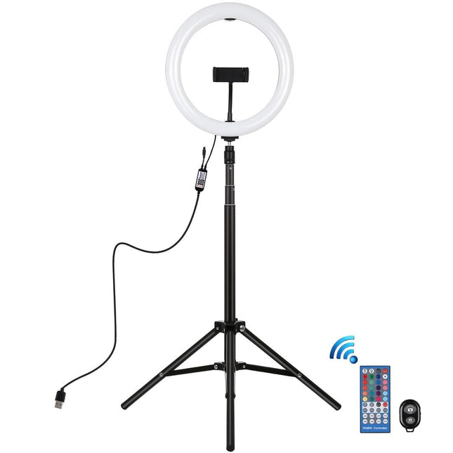 10.2 Rgbw Led Ring Light Kit With Tripod And Remote Control