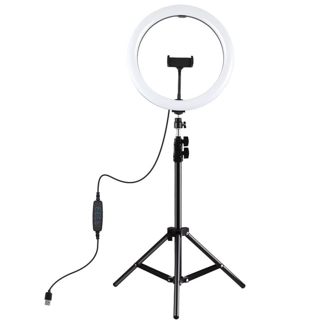 11.8 Led Ring Light With Tripod And Phone Clamp - 3 Modes Dual Colour Temperature Dimmable - Perfect For Vlogging And Live Streaming