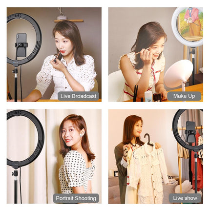 11.8 Led Ring Light With Tripod And Phone Clamp - 3 Modes Dual Colour Temperature Dimmable - Perfect For Vlogging And Live Streaming