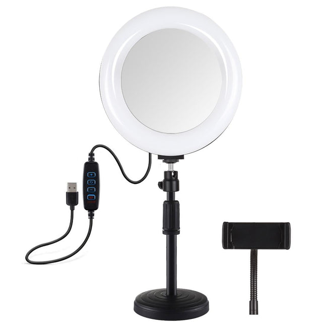7.9 Dual-Colour Led Ring Light With Desktop Mount And Phone Clamp
