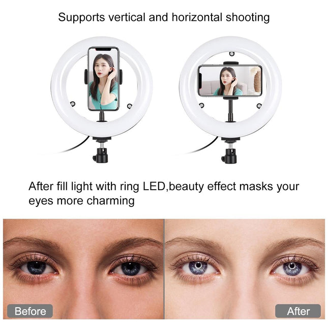 7.9 Dual-Colour Led Ring Light With Desktop Mount And Phone Clamp