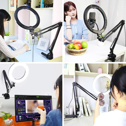 10.2 Ring Light With Usb 3 Modes Dual Colour Phone Clamp