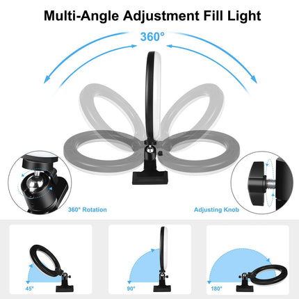7.9 Ring Selfie Light With Dual Colour Led For Vlogging & Photography