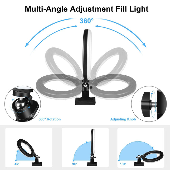 7.9 Ring Selfie Light With Dual Colour Led For Vlogging & Photography