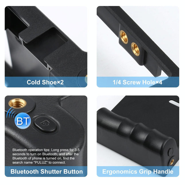 Bluetooth Vlogging Kit With Led Light Mic Tripod - Blue