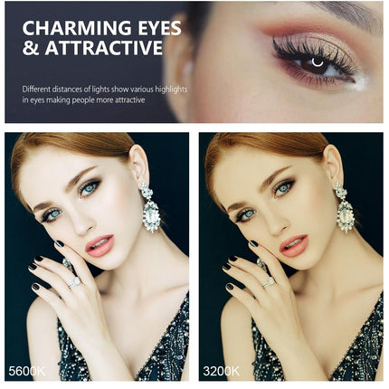 10.2 Ring Light With Monitor Clip & Usb 3 Modes Dual Colour Temperature Dimmable Curved Diffuse Vlogging Selfie Beauty Photography Video Lights Phone Clamp - Black