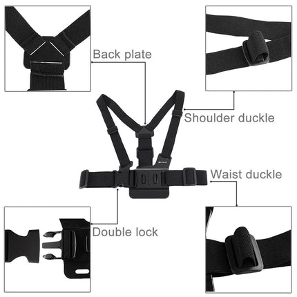 Universal Body Mount Belt For Action Cameras With J Hook And Long Screw