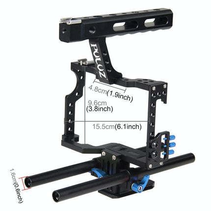 Sony A7 / A7S / A7R Camera Cage Stabilizer With Handle - Blue