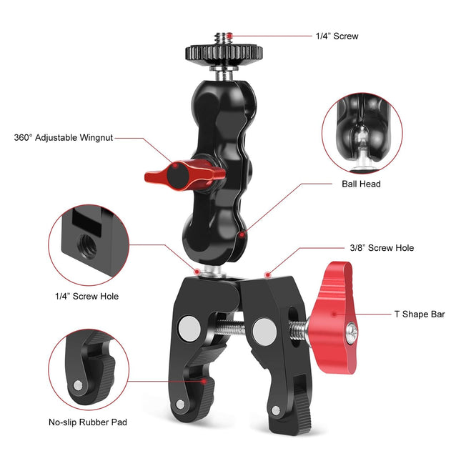 Versatile Magic Arm Clamp For Mounting - Red