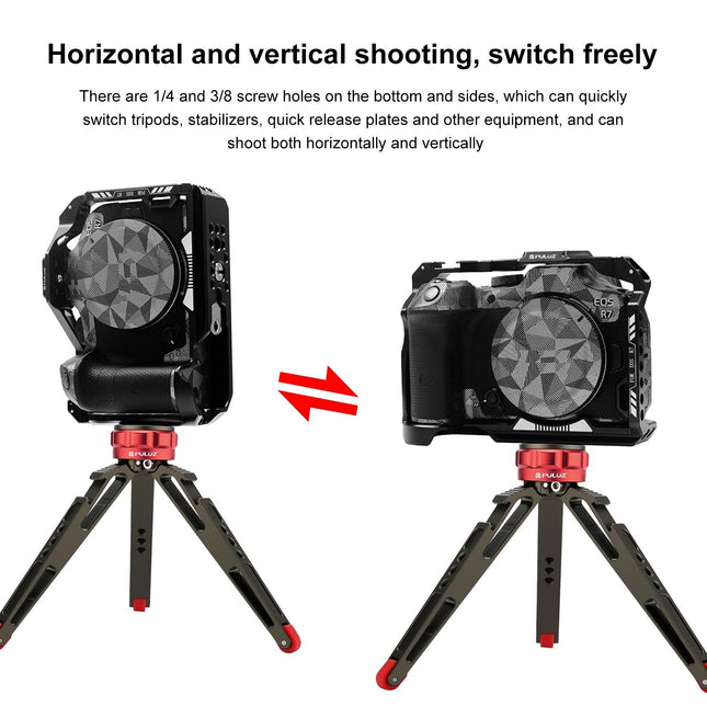 Metal Camera Cage For Canon Eos R7 Stabilizer Rig - Black