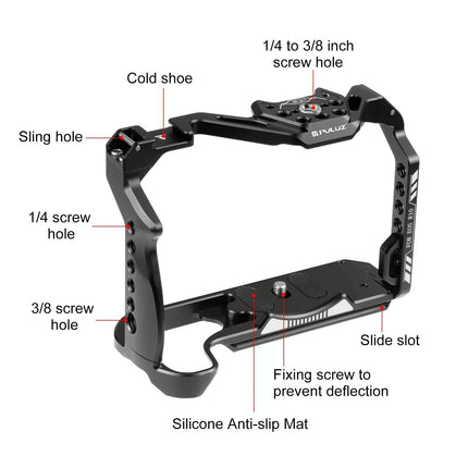 Metal Camera Cage For Canon Eos R10 Stabilizer Rig - Black