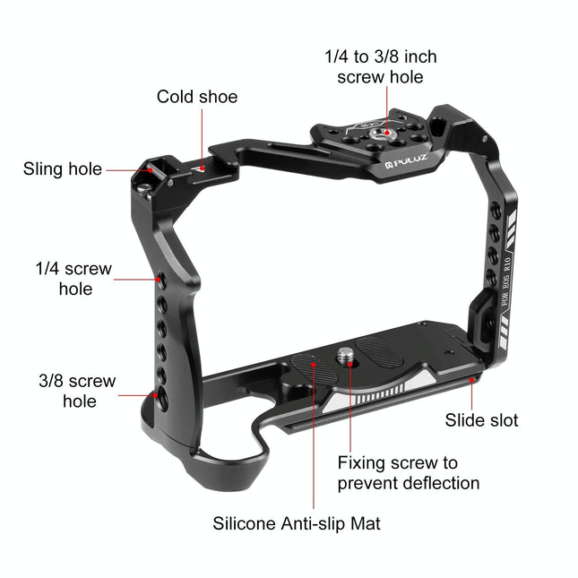 Metal Camera Cage For Canon Eos R10 Stabilizer Rig - Black
