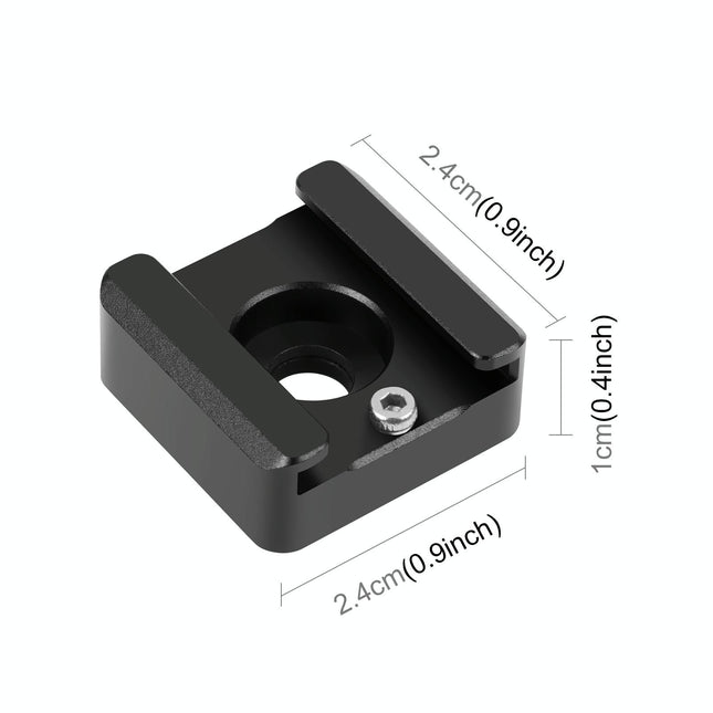 Aluminum Cold Shoe Mount For Microphone Or Flash Light - Black