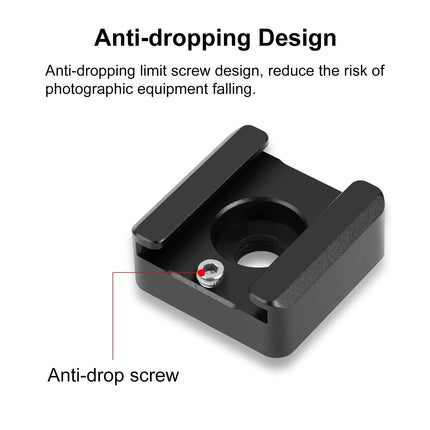 Aluminum Cold Shoe Mount For Microphone Or Flash Light - Black