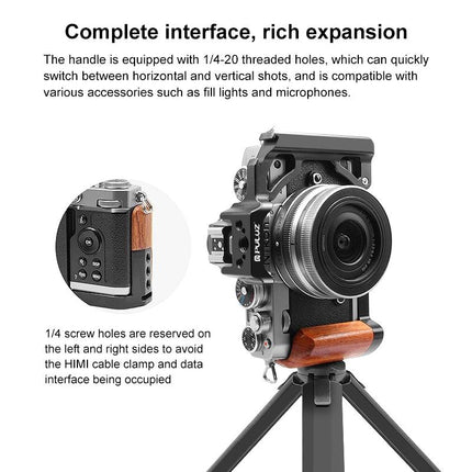 Wood Handle Metal Camera Cage For Nikon Zfc Stabilizer Rig - Black