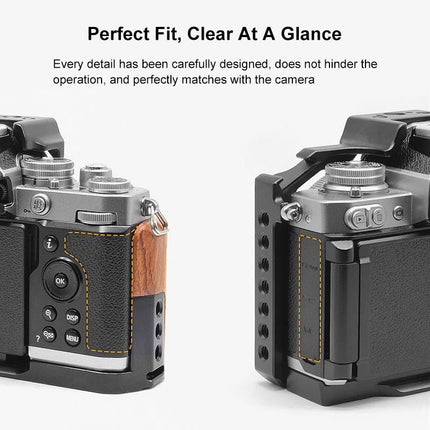 Wood Handle Metal Camera Cage For Nikon Zfc Stabilizer Rig - Black