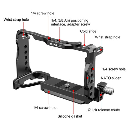 Metal Camera Cage Stabilizer For Sony A6700 - Black