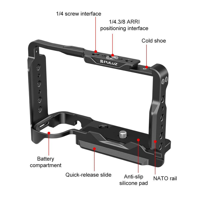 Sony Zv-E10 Ii Camera Cage Stabilizer - Black Metal