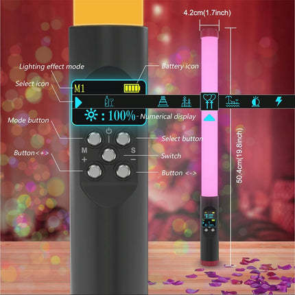 Waterproof Handheld Light Stick With Remote Control - 114 Leds