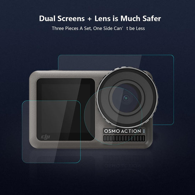 9H Tempered Glass Film For Dji Action Lens And Lcd Display