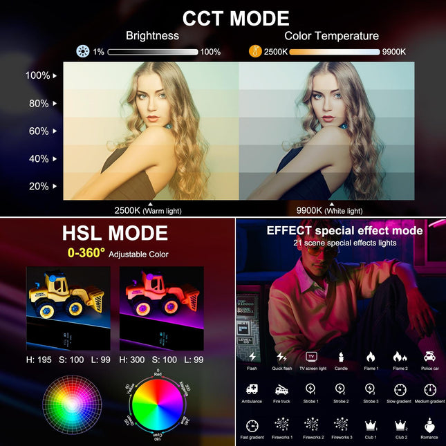 Handheld Rgb Fill Light With 144 Leds