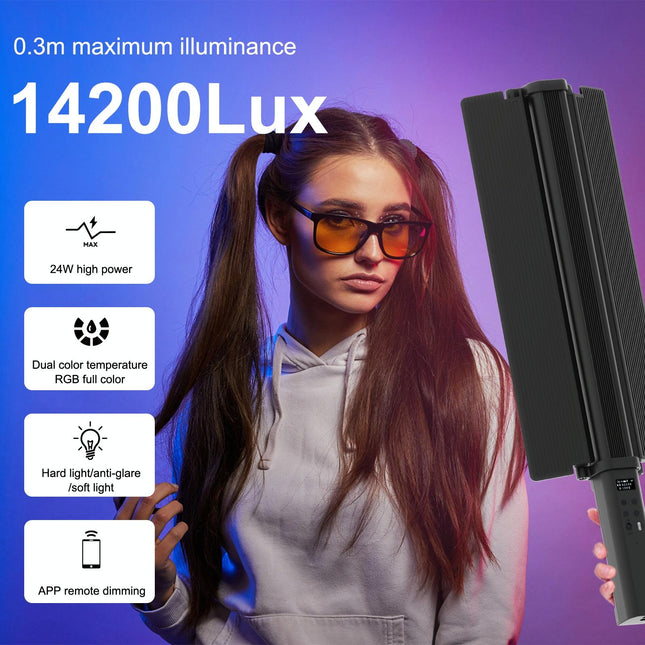 Rgb Handheld Stick Light With 72 Leds And Barndoor