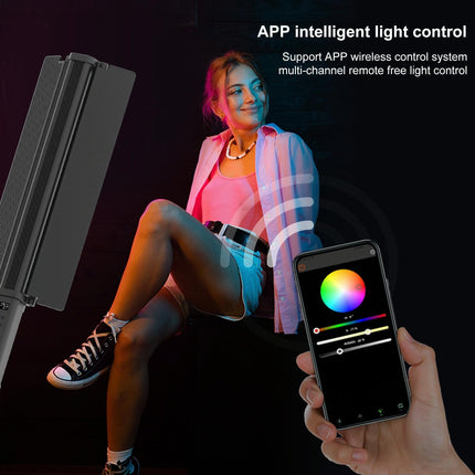 Rgb Handheld Stick Light With 72 Leds And Barndoor