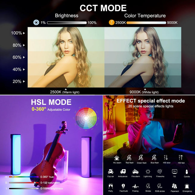 17Cm Handheld Rgb Magnetic Led Fill Light Stick - Full Colour