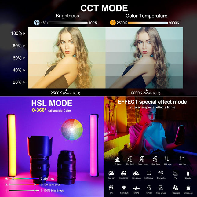 30Cm Handheld Rgb Magnetic Led Fill Light Stick - Full Colour