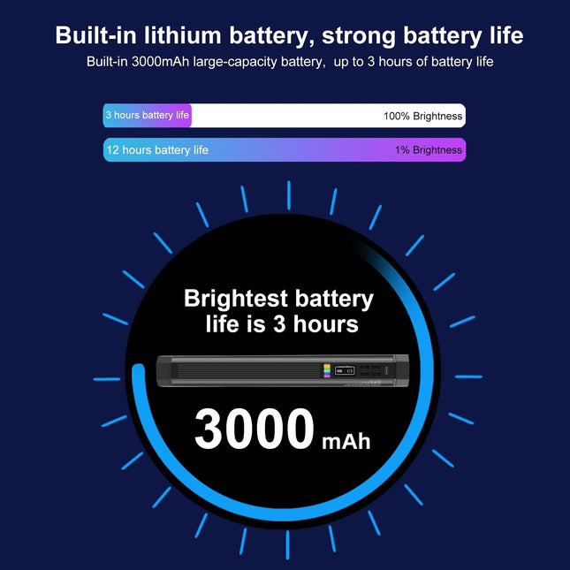 30Cm Handheld Rgb Magnetic Led Fill Light Stick - Full Colour