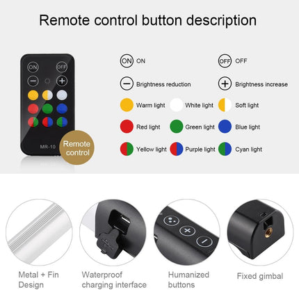Adjustable Led Fill Light With Remote - Rgb Colour Handheld