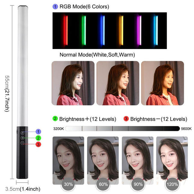 Adjustable Led Fill Light With Remote - Rgb Colour Handheld