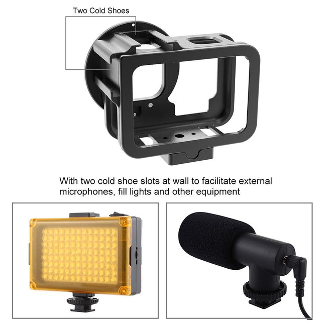 Aluminum Protective Cage For Gopro Hero With Uv Lens And Insurance Frame
