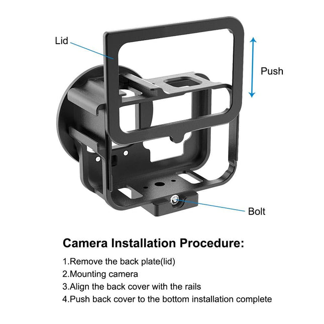 Aluminum Protective Cage For Gopro Hero With Uv Lens And Insurance Frame