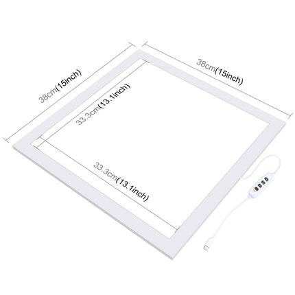 1000Lm Led Photography Light Panel With Switch - 38Cm Metal No Polar Dimming - 33.3Cm X 33.3Cm Effective Area