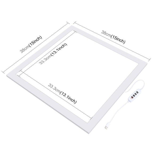 1000Lm Led Photography Light Panel With Switch - 38Cm Metal No Polar Dimming - 33.3Cm X 33.3Cm Effective Area