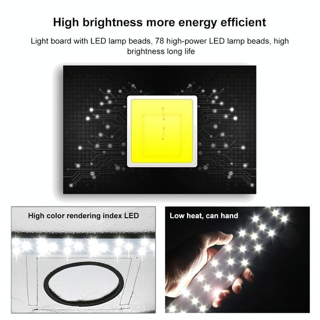 40W 4250Lm 78 Smd 5730 Led Light Panel For 80Cm Studio Tent - 5500K Aluminum Base