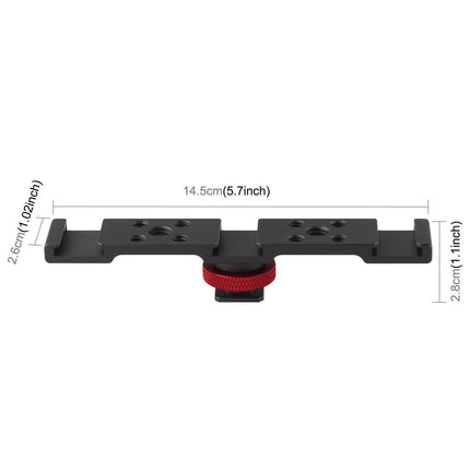 Triple Cold Shoe Bracket Mount - Black