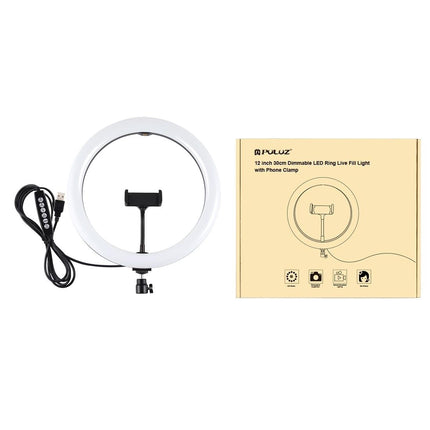 30Cm Curved Surface Led Ring Light With Tripod And Phone Clamp - 10 Modes 8 Colours Usb Powered