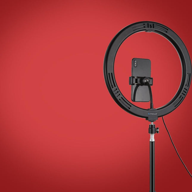 30Cm Curved Surface Led Ring Light With Tripod And Phone Clamp - 10 Modes 8 Colours Usb Powered