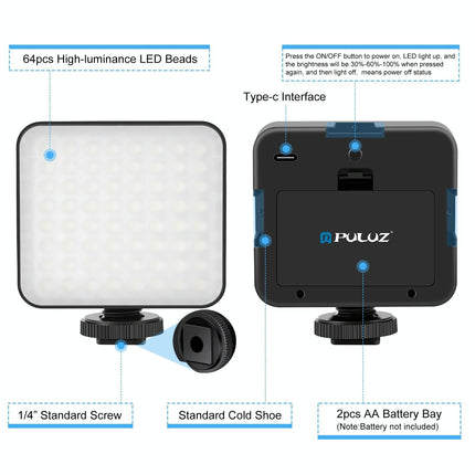 5W 64Led Fill Light For Camera / Camcorder - Black