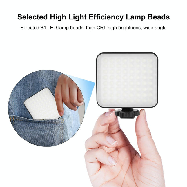 5W 64Led Fill Light For Camera / Camcorder - Black